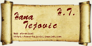 Hana Tejović vizit kartica